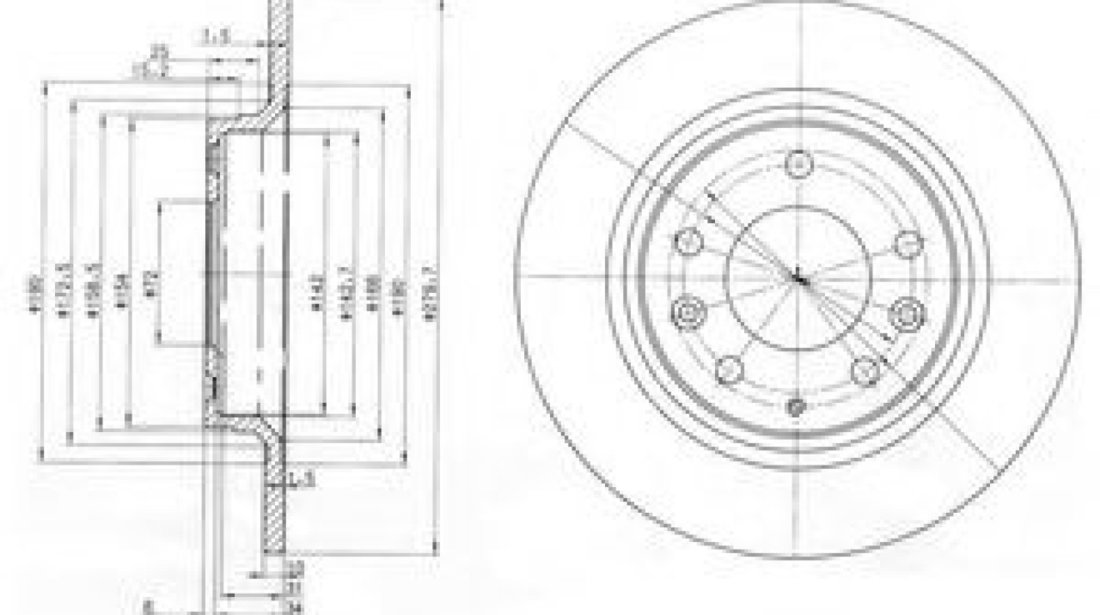 Disc frana MAZDA 6 (GG) (2002 - 2008) DELPHI BG3875C piesa NOUA