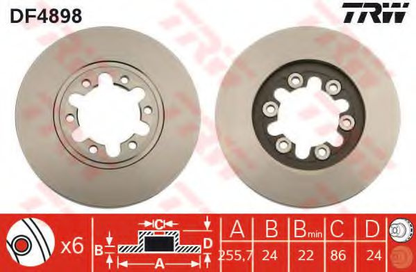 Disc frana MAZDA B-SERIE (UN) (1998 - 2006) TRW DF4898 piesa NOUA