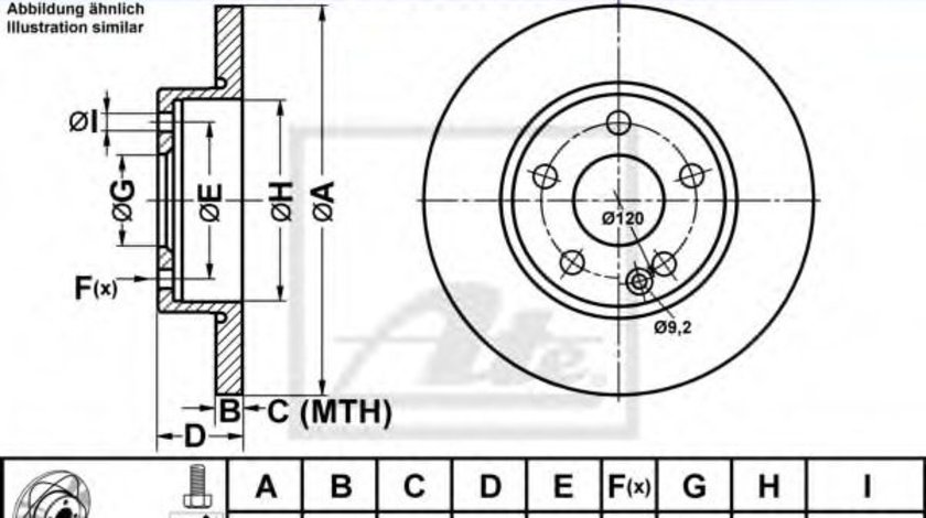 Disc frana MERCEDES A-CLASS (W169) (2004 - 2012) ATE 24.0312-0167.1 piesa NOUA