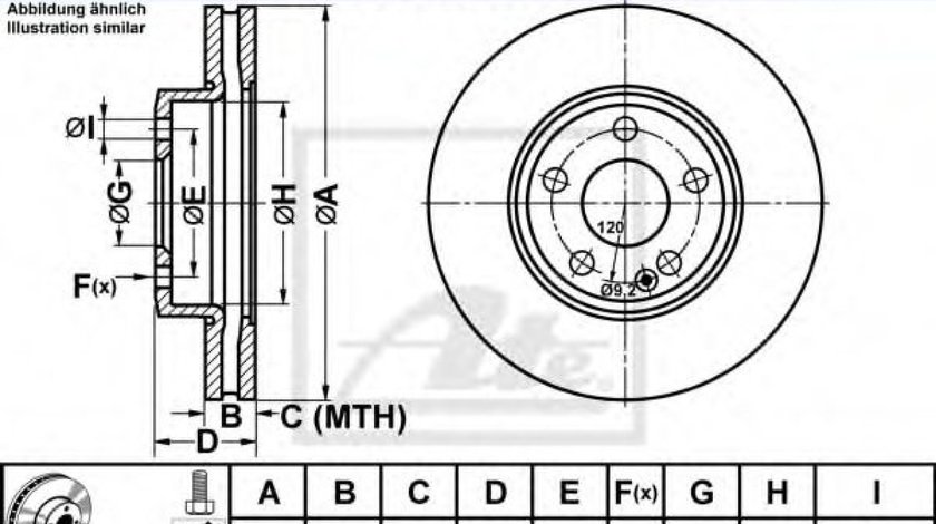 Disc frana MERCEDES A-CLASS (W176) (2012 - 2016) ATE 24.0128-0276.1 piesa NOUA