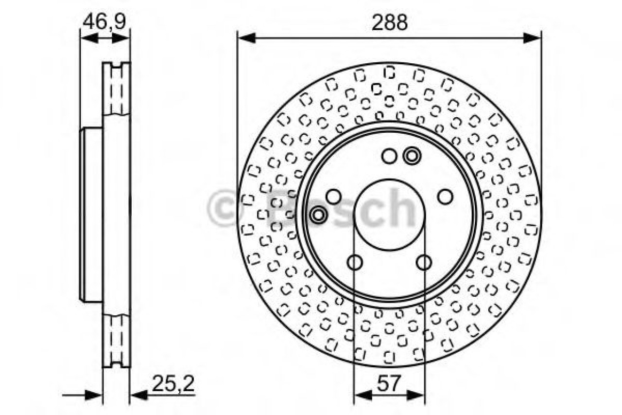 Disc frana MERCEDES C-CLASS Sportscoupe (CL203) (2001 - 2011) BOSCH 0 986 478 624 piesa NOUA