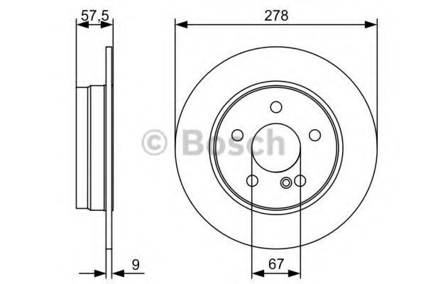 Disc frana MERCEDES C-CLASS T-Model (S204) (2007 - 2014) BOSCH 0 986 479 409 piesa NOUA