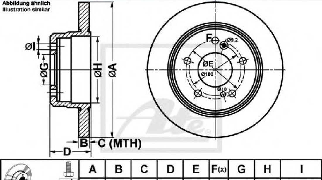 Disc frana MERCEDES C-CLASS (W202) (1993 - 2000) ATE 24.0109-0120.1 piesa NOUA