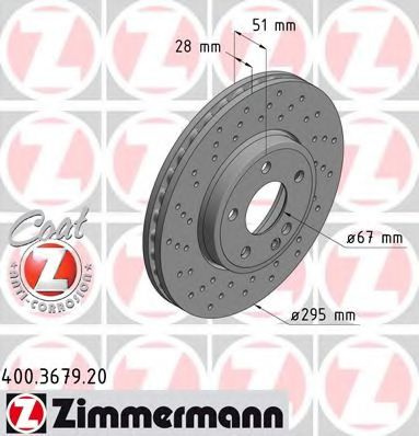 Disc frana MERCEDES CLA Cupe (C117) (2013 - 2016) ZIMMERMANN 400.3679.20 piesa NOUA