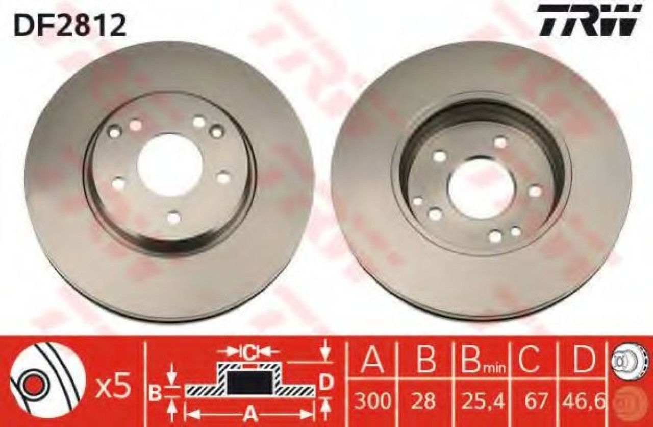 Disc frana MERCEDES CLC-CLASS (CL203) (2008 - 2011) TRW DF2812 piesa NOUA