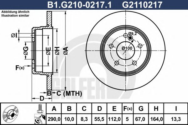 Disc frana MERCEDES CLK (C208) (1997 - 2002) GALFER B1.G210-0217.1 piesa NOUA