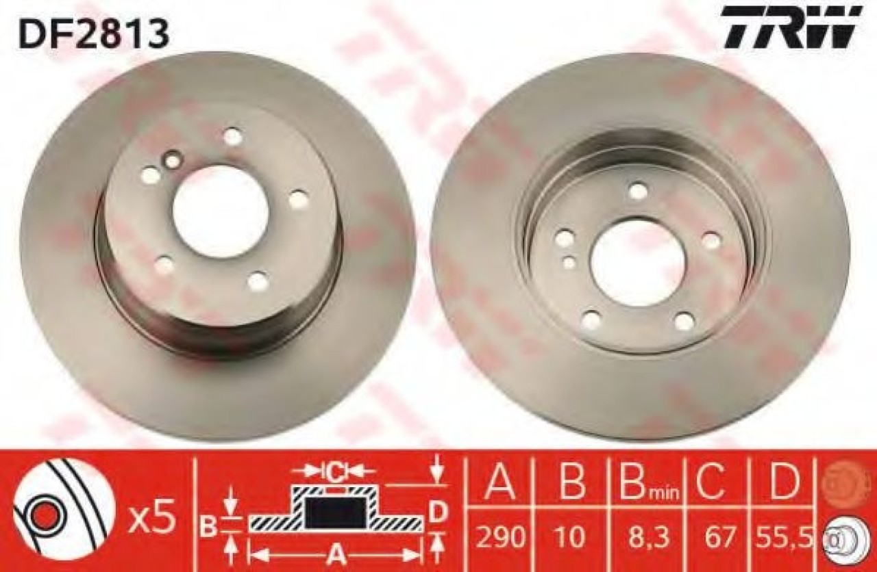 Disc frana MERCEDES CLK Cabriolet (A209) (2003 - 2010) TRW DF2813 piesa NOUA