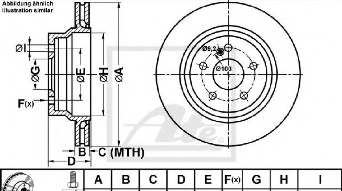 Disc frana MERCEDES CLS (C218) (2011 - 2016) ATE 24.0122-0201.1 piesa NOUA