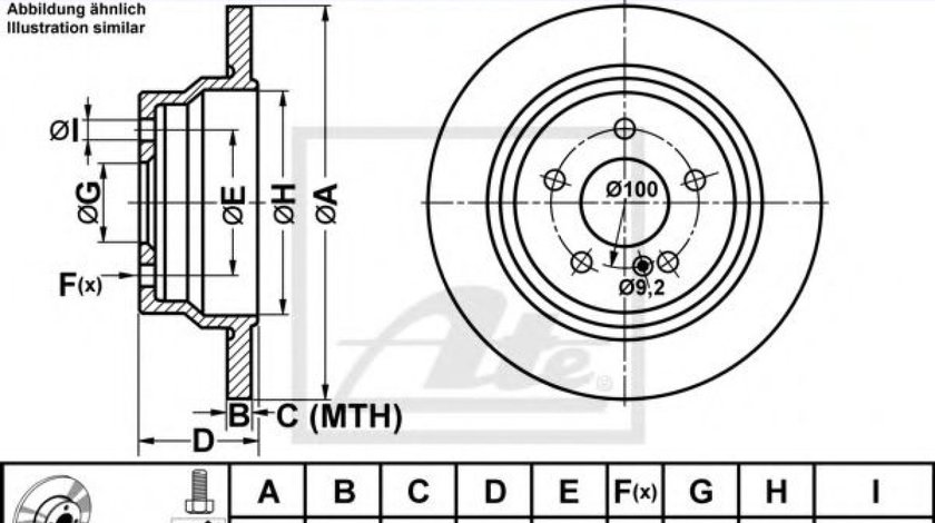 Disc frana MERCEDES CLS (C218) (2011 - 2016) ATE 24.0110-0278.1 piesa NOUA