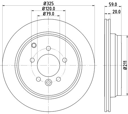 Disc frana MERCEDES E-CLASS T-Model (S211) (2003 - 2009) KRIEGER 0950004125 piesa NOUA