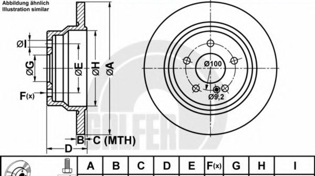 Disc frana MERCEDES E-CLASS T-Model (S212) (2009 - 2016) GALFER B1.G210-0278.1 piesa NOUA