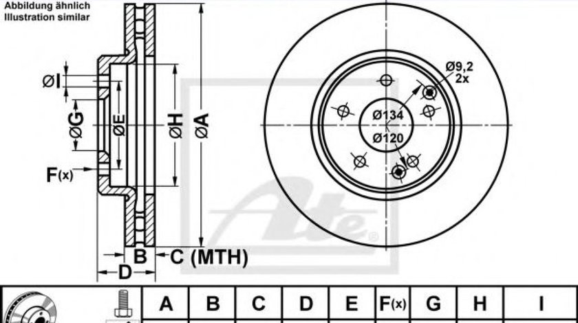 Disc frana MERCEDES E-CLASS (W210) (1995 - 2003) ATE 24.0128-0106.1 piesa NOUA