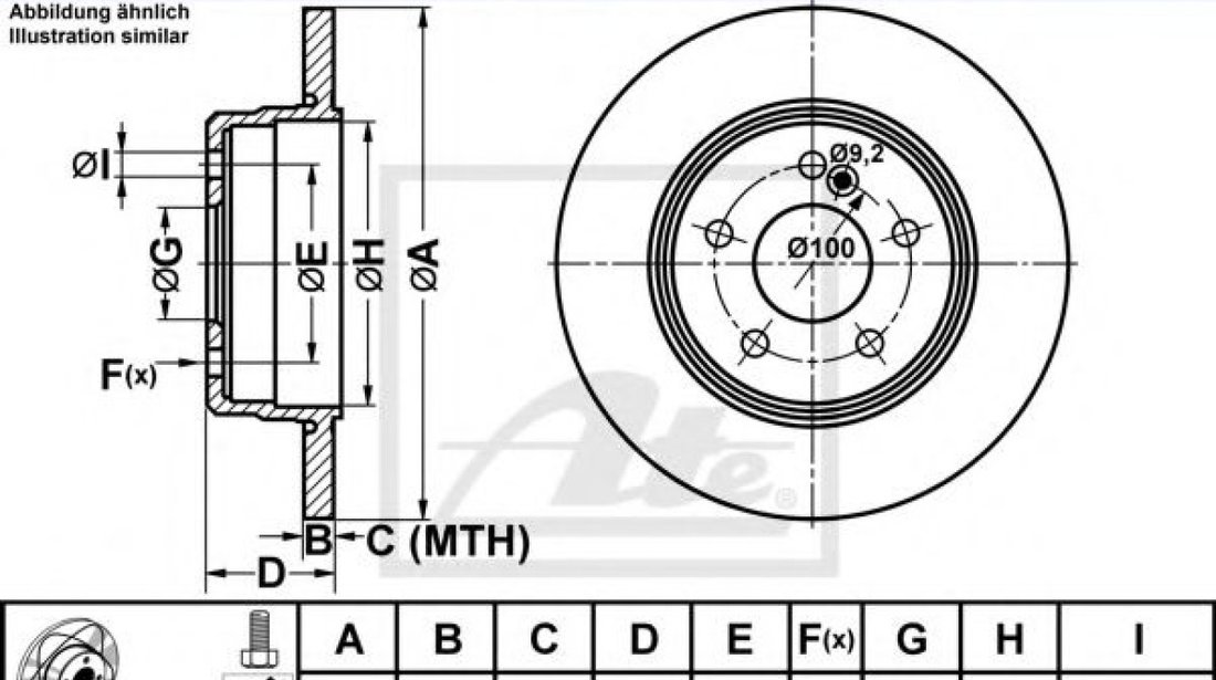 Disc frana MERCEDES E-CLASS (W210) (1995 - 2003) ATE 24.0310-0217.1 piesa NOUA