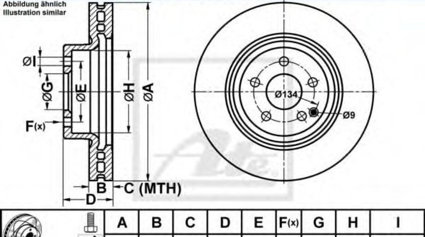 Disc frana MERCEDES E-CLASS (W211) (2002 - 2009) ATE 24.0332-0144.1 piesa NOUA