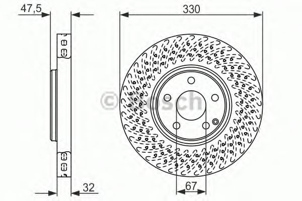 Disc frana MERCEDES E-CLASS (W211) (2002 - 2009) BOSCH 0 986 479 334 piesa NOUA