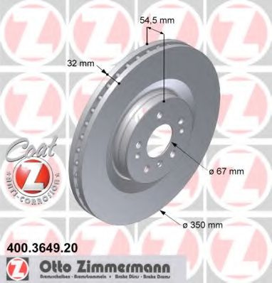 Disc frana MERCEDES GL-CLASS (X164) (2006 - 2012) ZIMMERMANN 400.3649.20 piesa NOUA