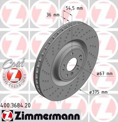 Disc frana MERCEDES GL-CLASS (X166) (2012 - 2016) ZIMMERMANN 400.3684.20 piesa NOUA