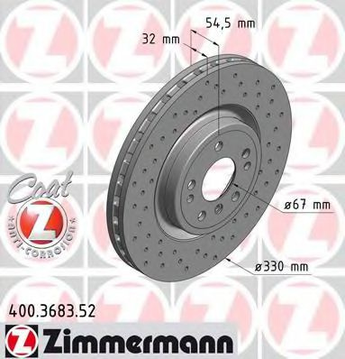 Disc frana MERCEDES GLE (W166) (2015 - 2016) ZIMMERMANN 400.3683.52 piesa NOUA