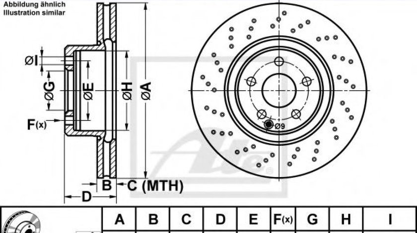 Disc frana MERCEDES S-CLASS Cupe (C215) (1999 - 2006) ATE 24.0132-0115.1 piesa NOUA