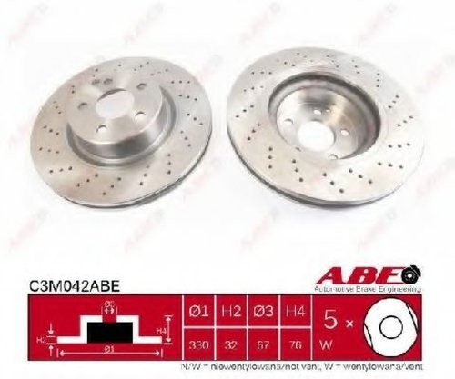 Disc frana MERCEDES S-CLASS (W220) (1998 - 2005) ABE C3M042ABE piesa NOUA