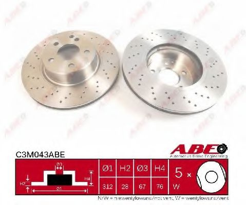 Disc frana MERCEDES S-CLASS (W220) (1998 - 2005) ABE C3M043ABE piesa NOUA