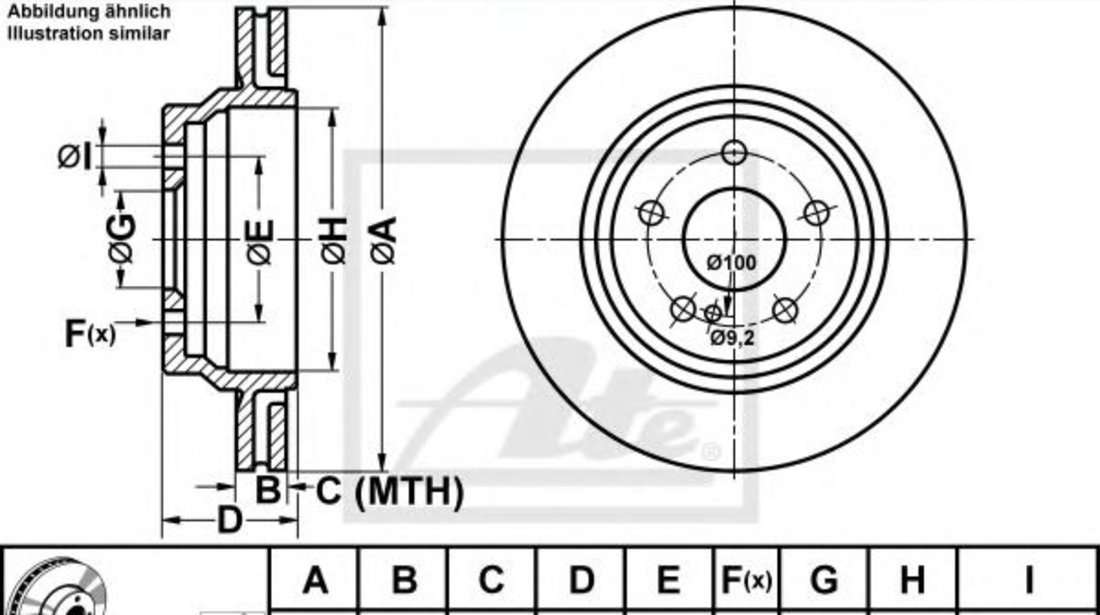 Disc frana MERCEDES S-CLASS (W221) (2005 - 2013) ATE 24.0122-0229.1 piesa NOUA