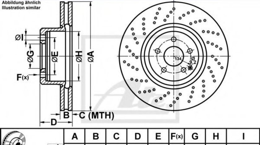 Disc frana MERCEDES S-CLASS (W221) (2005 - 2013) ATE 24.0136-0102.1 piesa NOUA