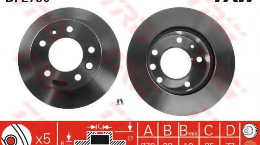 Disc frana MERCEDES SPRINTER 2-t bus (901, 902) (1995 - 2006) TRW DF2790 piesa NOUA