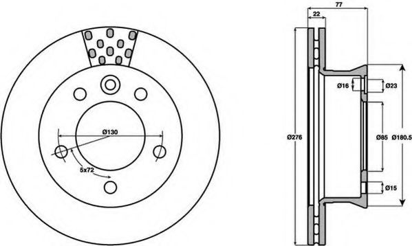 Disc frana MERCEDES SPRINTER 2-t caroserie (901, 902) (1995 - 2006) JURID 569122J piesa NOUA