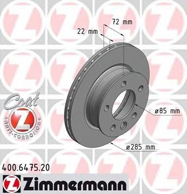 Disc frana MERCEDES SPRINTER 3-t bus (903) (1995 - 2006) ZIMMERMANN 400.6475.20 piesa NOUA