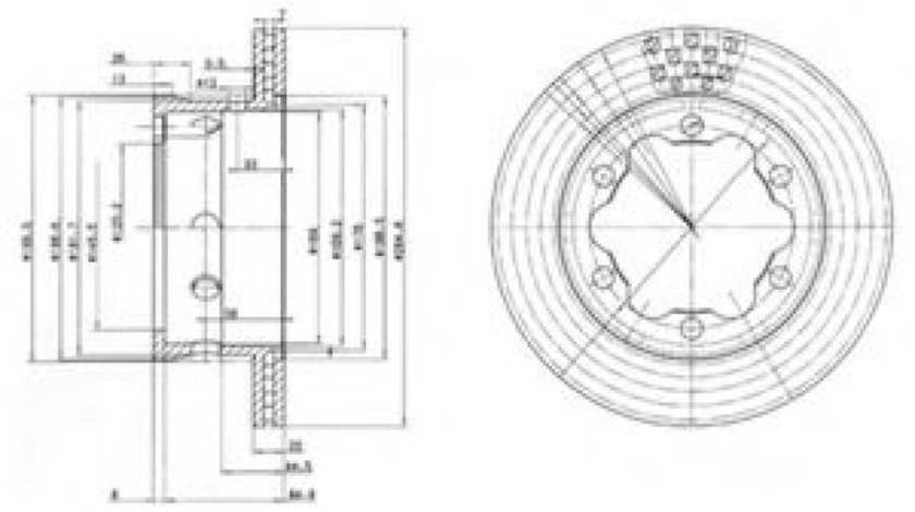 Disc frana MERCEDES SPRINTER 4-t caroserie (904) (1996 - 2006) DELPHI BG3399 piesa NOUA