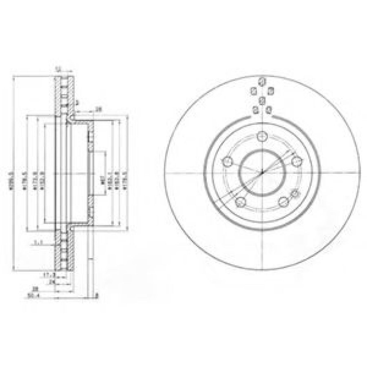 Disc frana MERCEDES VIANO (W639) (2003 - 2016) DELPHI BG3838 piesa NOUA