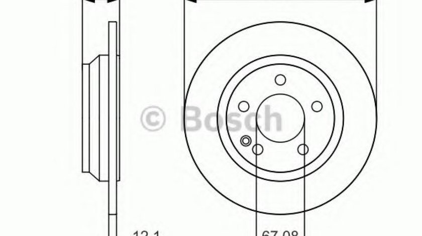 Disc frana MERCEDES VITO caroserie (W447) (2014 - 2016) BOSCH 0 986 479 D12 piesa NOUA