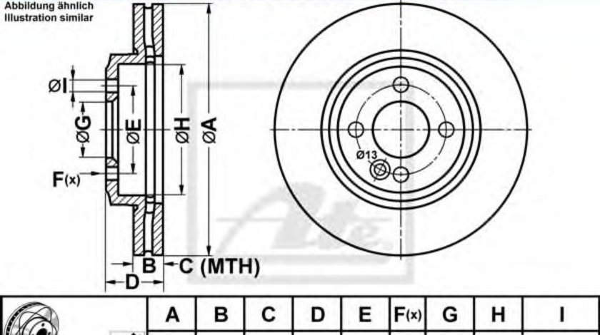 Disc frana MINI MINI CLUBMAN (R55) (2007 - 2015) ATE 24.0322-0248.1 piesa NOUA