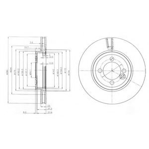 Disc frana MINI MINI CLUBMAN (R55) (2007 - 2015) DELPHI BG4146C piesa NOUA