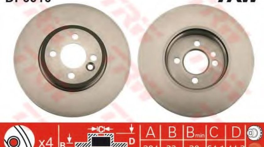 Disc frana MINI MINI CLUBMAN (R55) (2007 - 2015) TRW DF6010 piesa NOUA