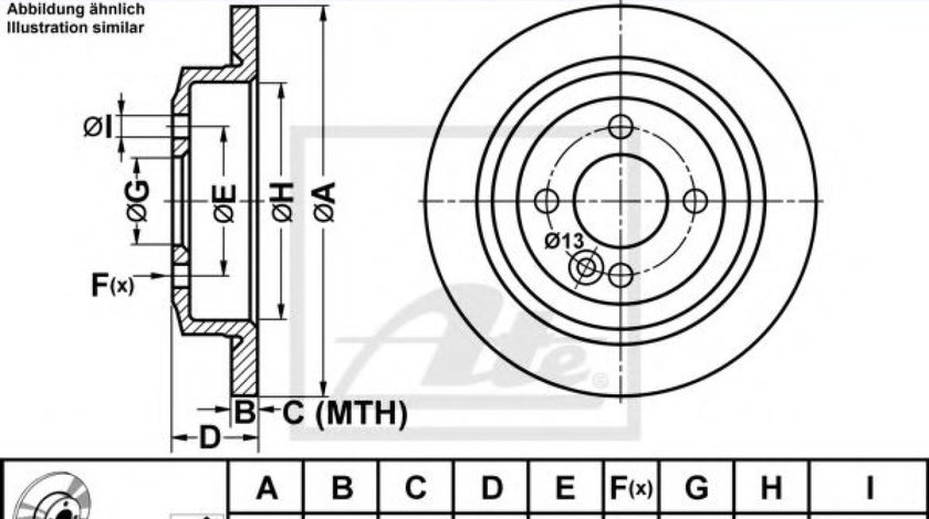 Disc frana MINI MINI (R50, R53) (2001 - 2006) ATE 24.0110-0271.1 piesa NOUA