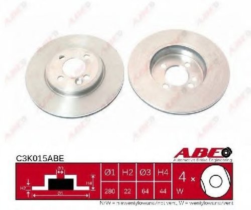 Disc frana MINI MINI Roadster (R59) (2012 - 2016) ABE C3K015ABE piesa NOUA