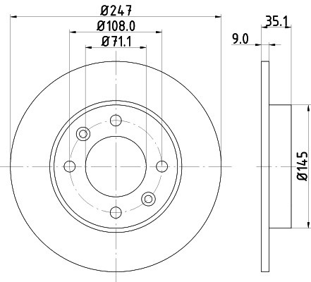 Disc frana MITSUBISHI CARISMA (DA) (1995 - 2006) KRIEGER 0950004252 piesa NOUA