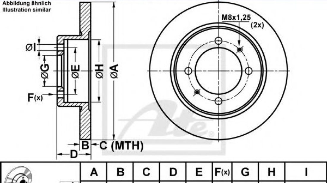 Disc frana MITSUBISHI CARISMA limuzina (DA) (1996 - 2006) ATE 24.0110-0229.1 piesa NOUA