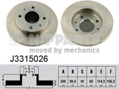 Disc frana MITSUBISHI COLT VI (Z3, Z2) (2002 - 2012) NIPPARTS J3315026 piesa NOUA