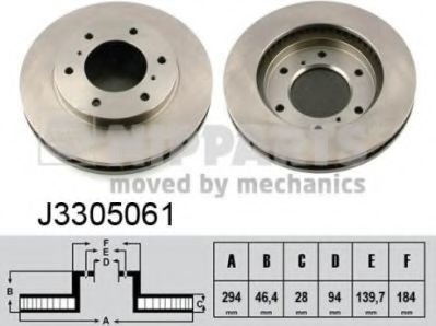 Disc frana MITSUBISHI L 200 (KB, KA) (2004 - 2016) NIPPARTS J3305061 piesa NOUA