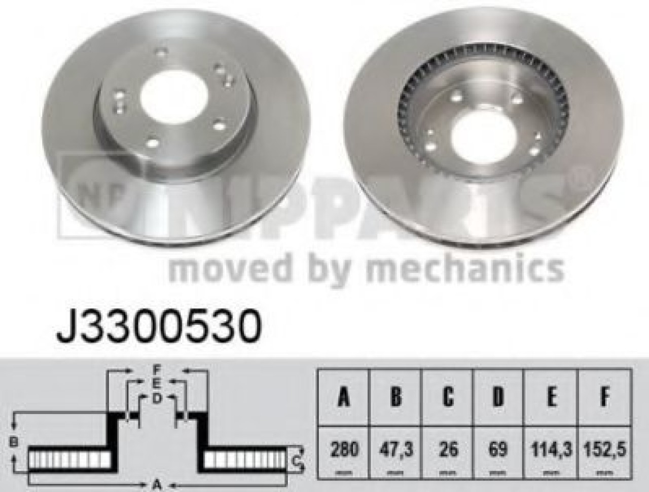 Disc frana MITSUBISHI OUTLANDER II (CW) (2006 - 2012) NIPPARTS J3300530 piesa NOUA