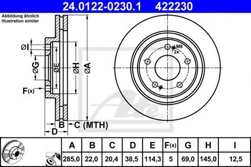 Disc frana MITSUBISHI PAJERO II Canvas Top (V2_W, V4_W) (1990 - 2000) ATE 24.0122-0230.1 piesa NOUA