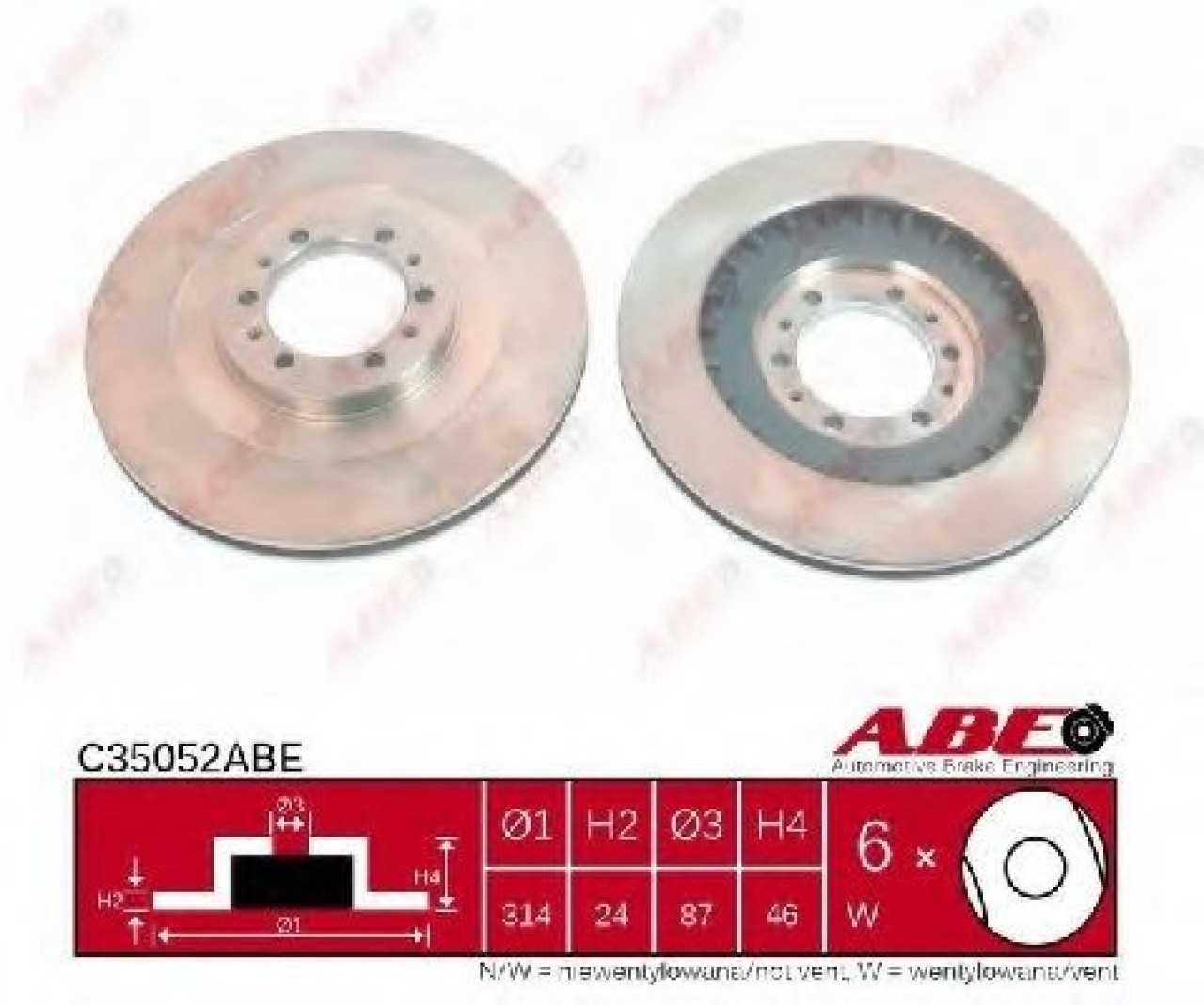 Disc frana MITSUBISHI PAJERO II Canvas Top (V2_W, V4_W) (1990 - 2000) ABE C35052ABE piesa NOUA