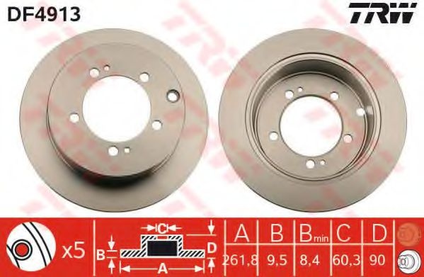 Disc frana MITSUBISHI PAJERO PININ (H6_W, H7_W) (1999 - 2007) TRW DF4913 piesa NOUA