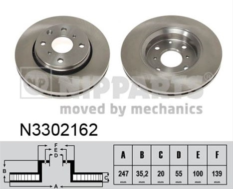 Disc Frana Nipparts Citroen/Peugeot N3302162