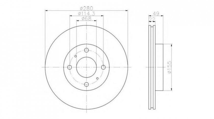 Disc frana Nissan 200 SX (S13) 1988-1995 #2 09525420