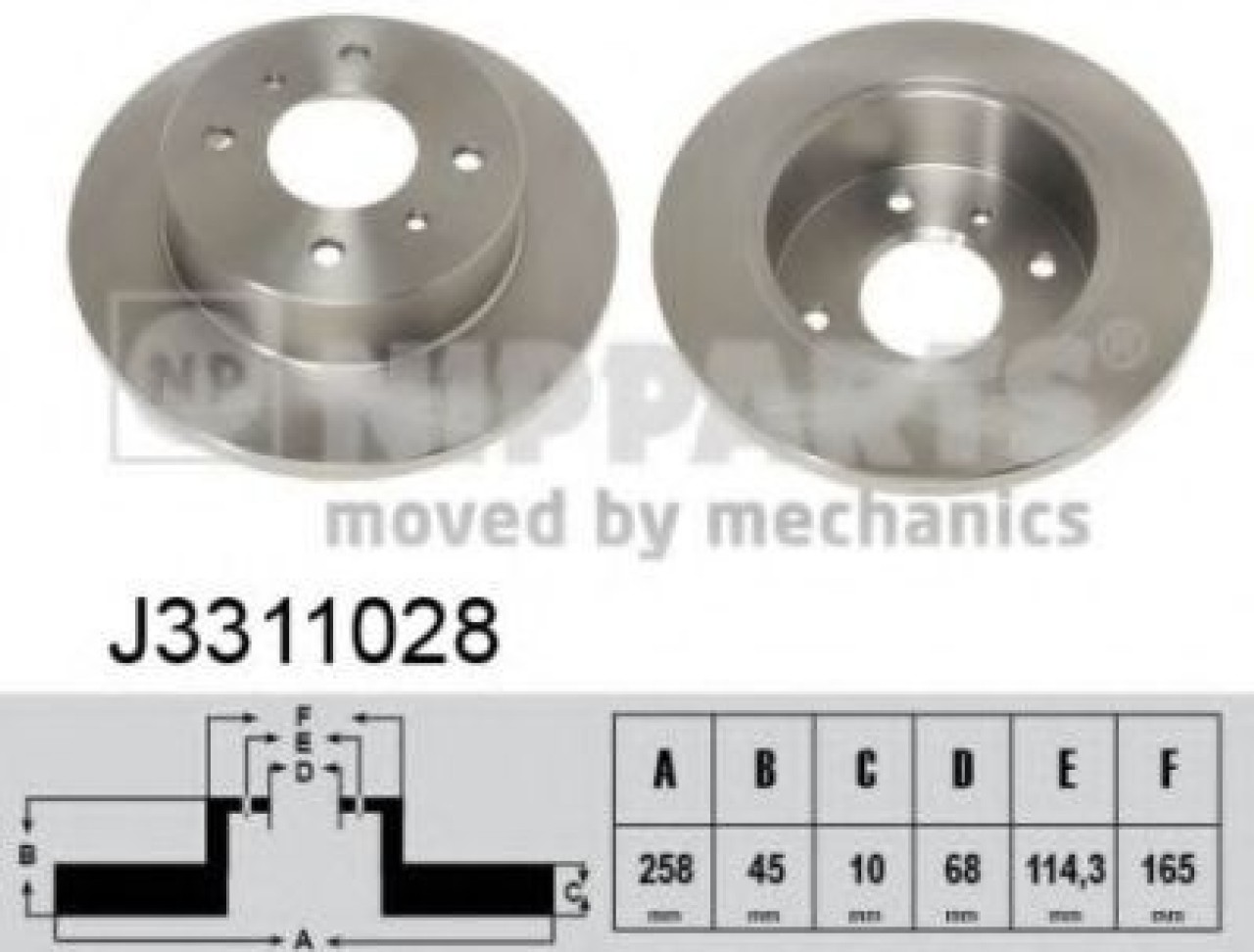 Disc frana NISSAN ALMERA II (N16) (2000 - 2016) NIPPARTS J3311028 piesa NOUA