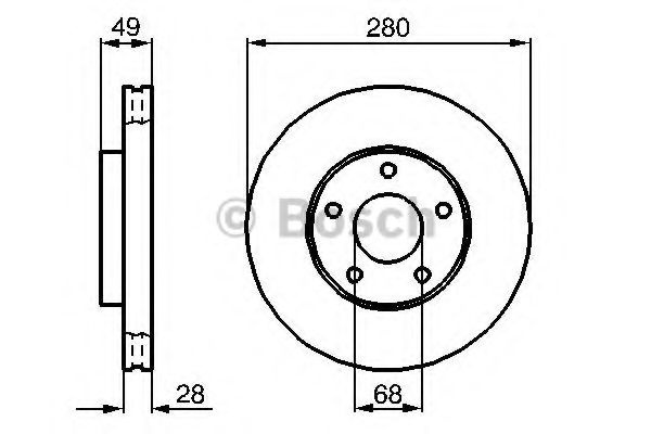 Disc frana NISSAN ALMERA TINO (V10) (1998 - 2006) BOSCH 0 986 479 B61 piesa NOUA